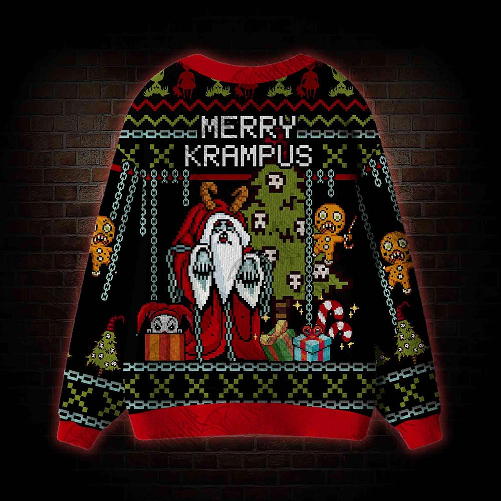 Merry Krampus Cardigan Sweater