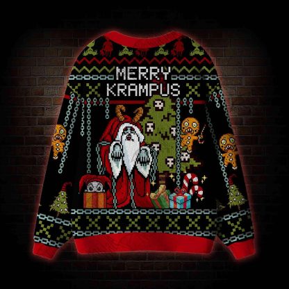 Merry Krampus Cardigan Sweater