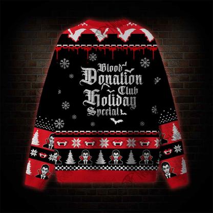 Blood Donation Club Holding Special Ugly Sweatshirts