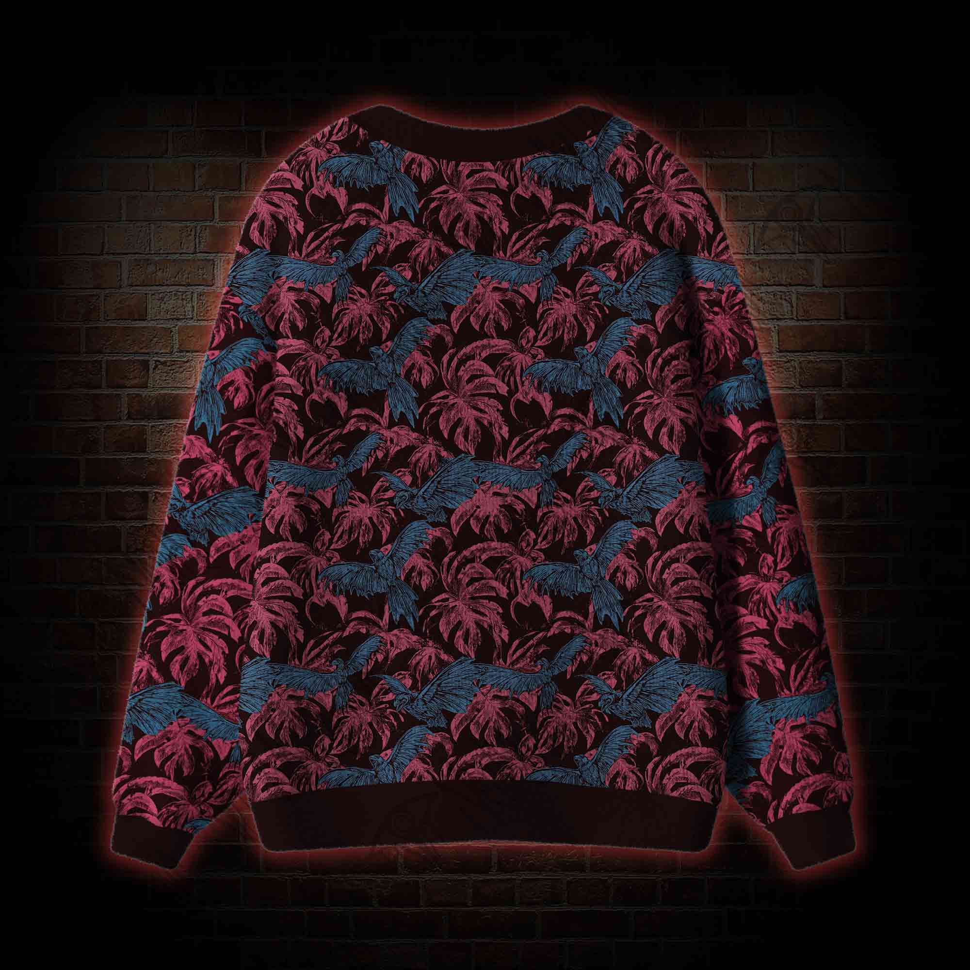 Crows Fly among the Palm Trees Cardigan Sweater