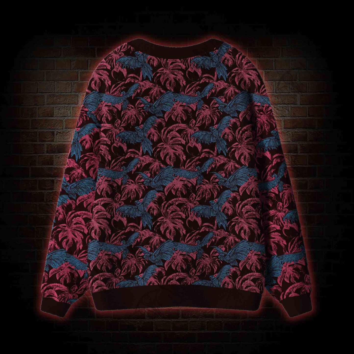 Crows Fly among the Palm Trees Cardigan Sweater