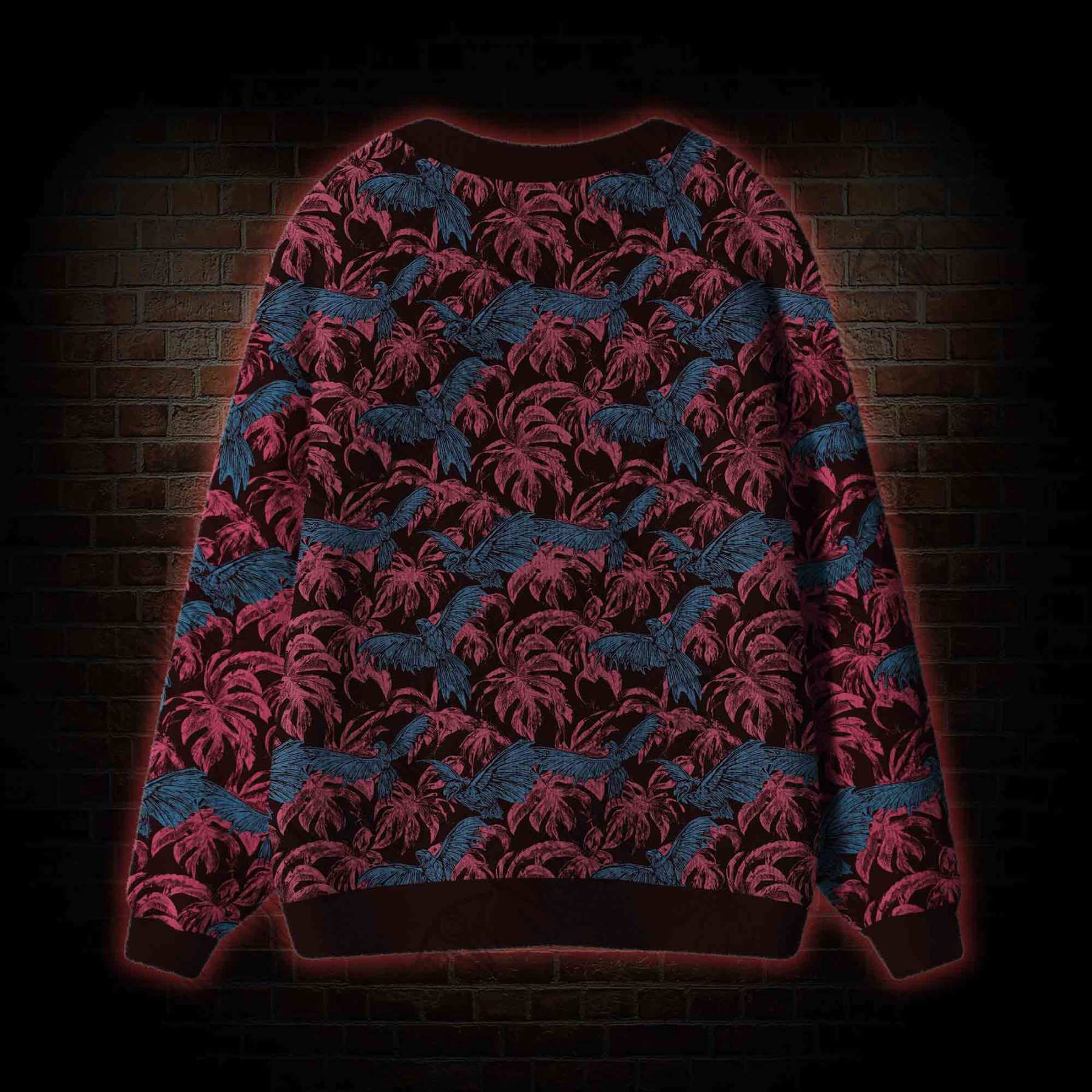 Crows Fly among the Palm Trees Cardigan Sweater