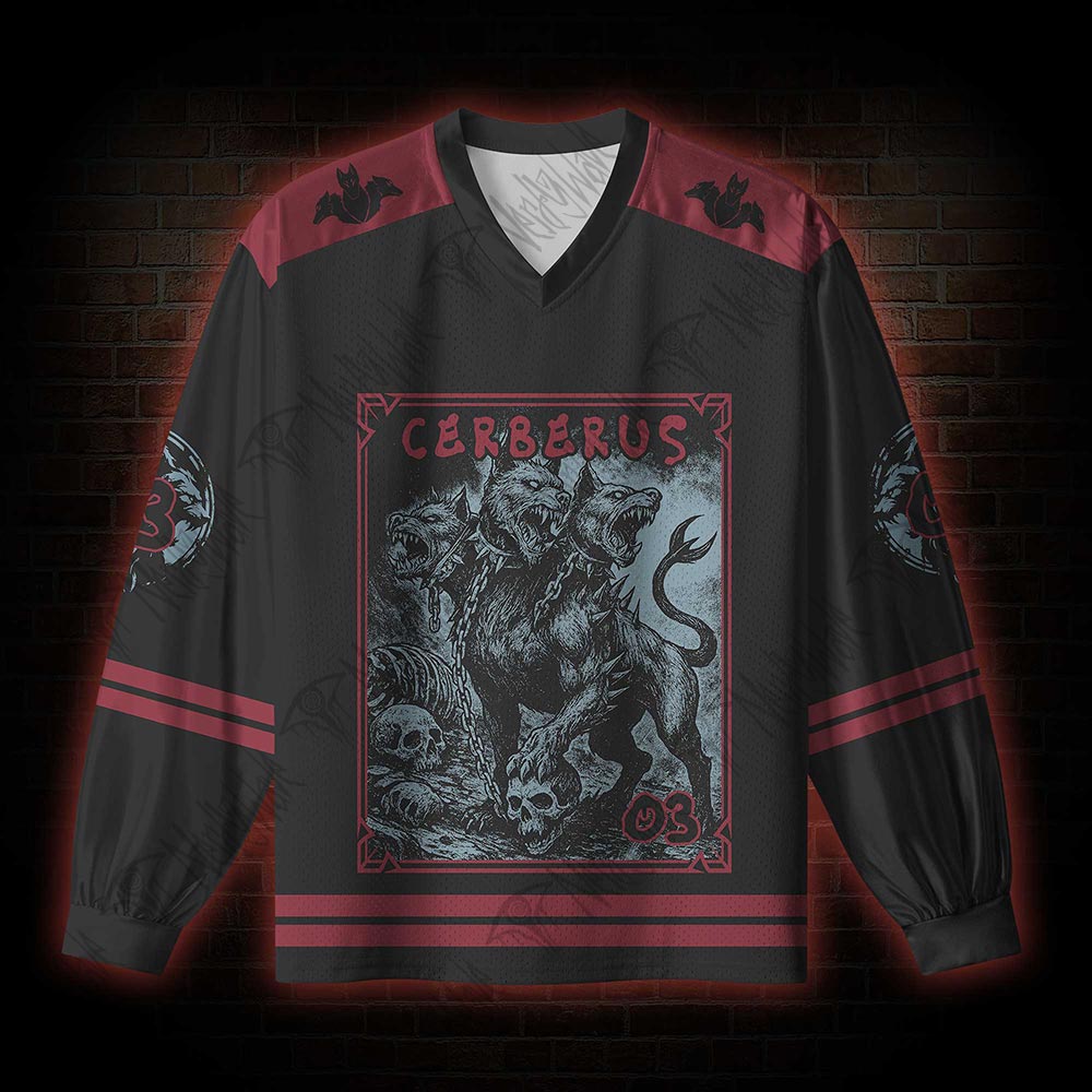 Hell Hound Cerberus V-Neck Long Sleeve Jersey