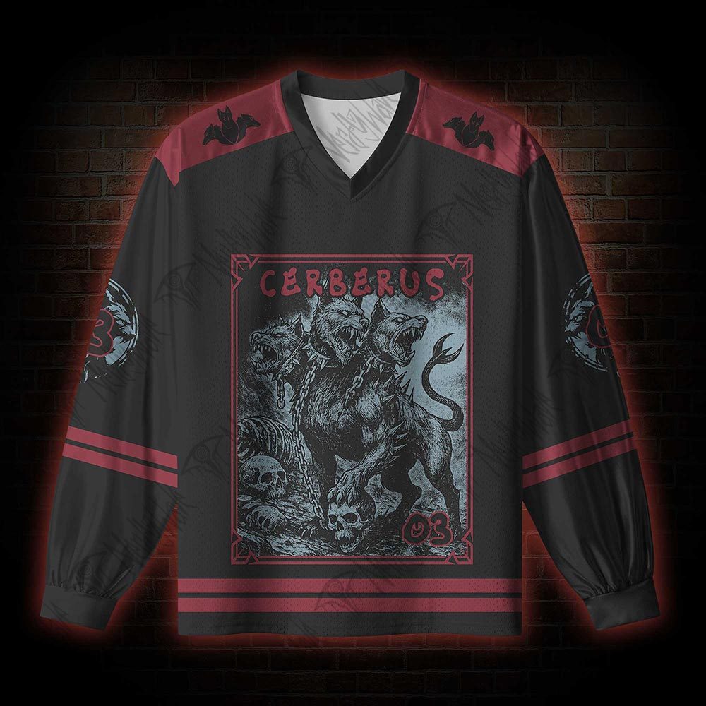 Hell Hound Cerberus V-Neck Long Sleeve Jersey