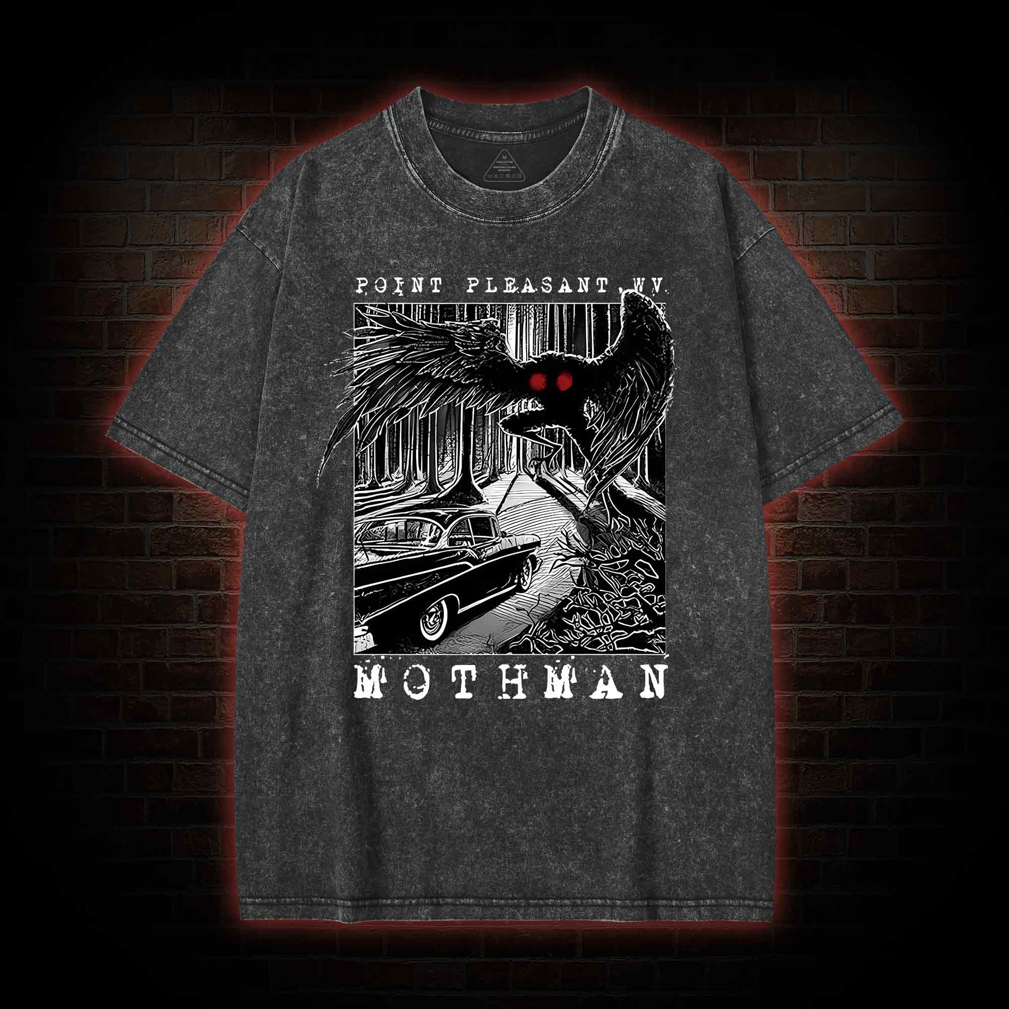 Mothman Encounter Point Pleasant Washed T-shirt