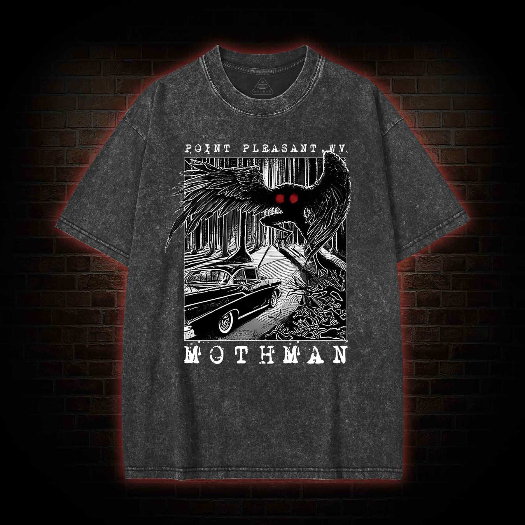 Mothman Encounter Point Pleasant Washed T-shirt