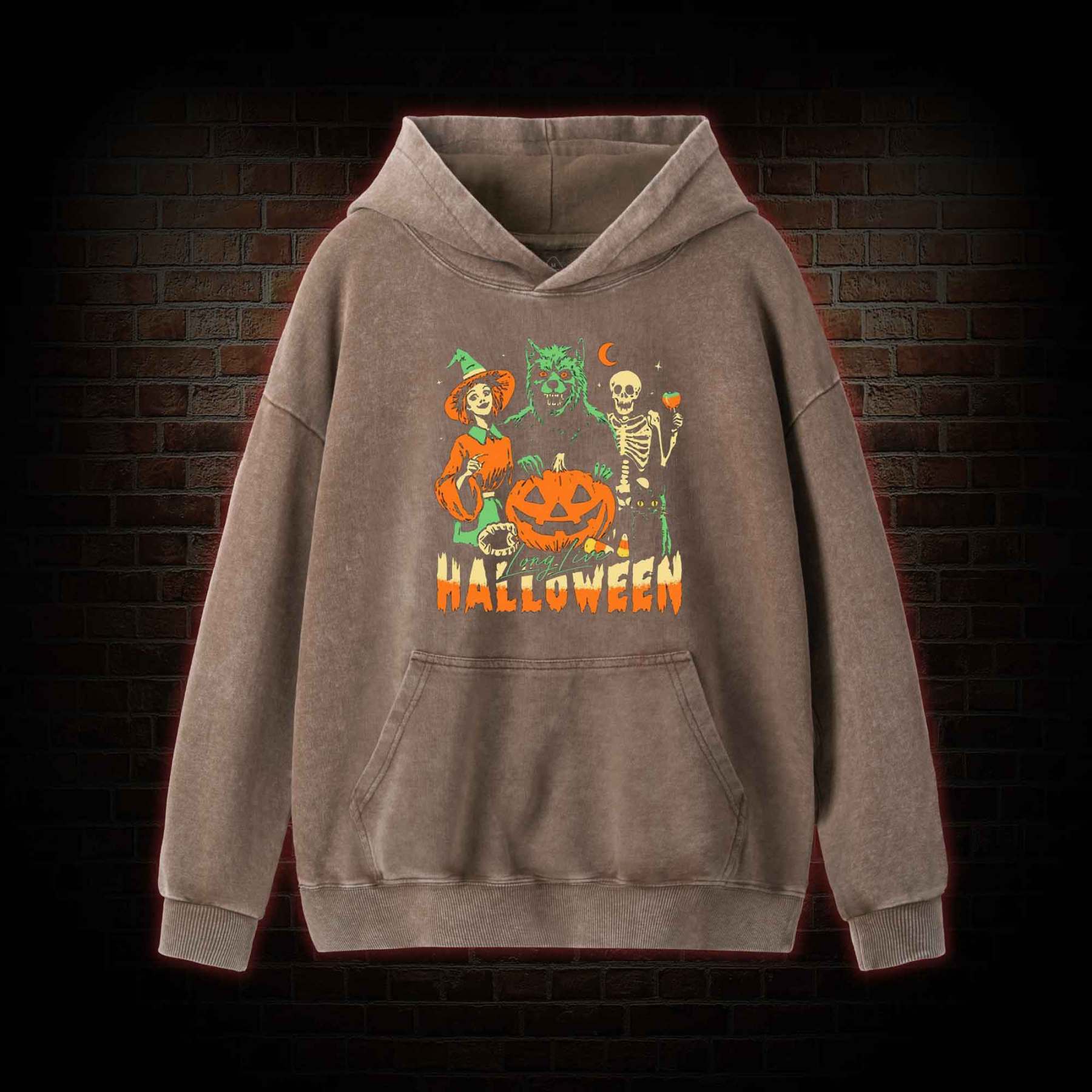 Long Live Halloween Washed Hoodie