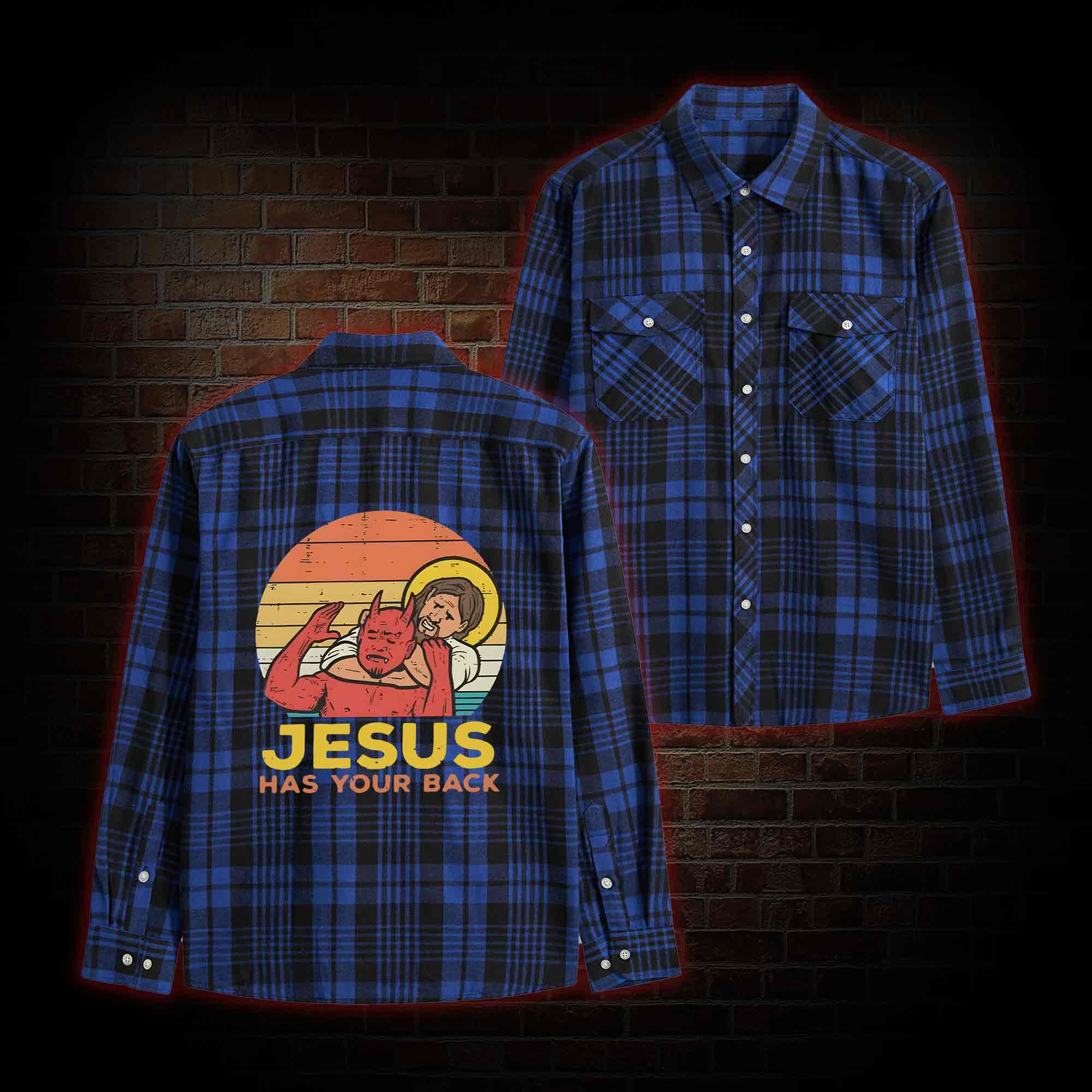 Jesus Has Your Back Unisex Flannel Shirt
