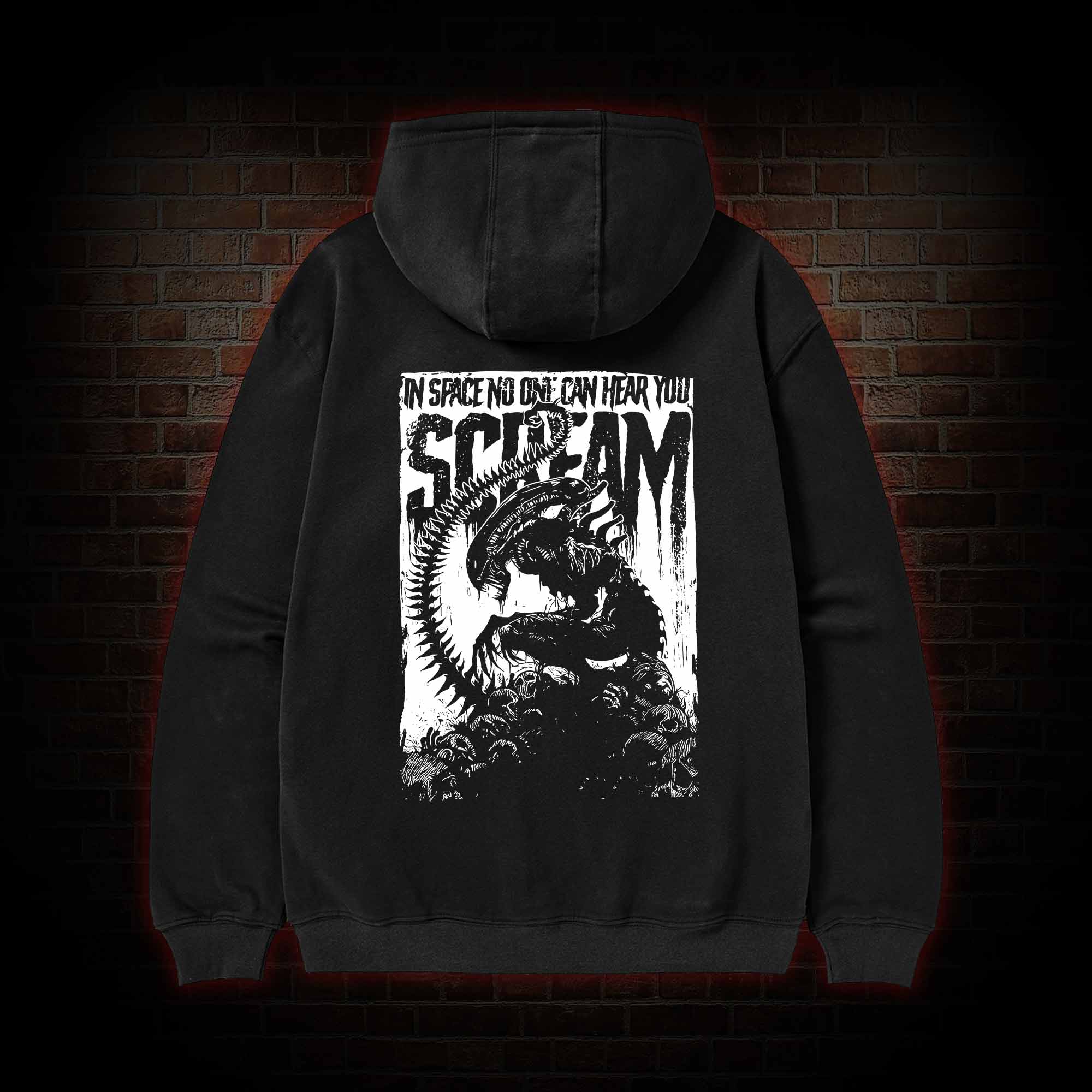 In Space No One Can Hear You Scream Fleece Zipper Hoodie