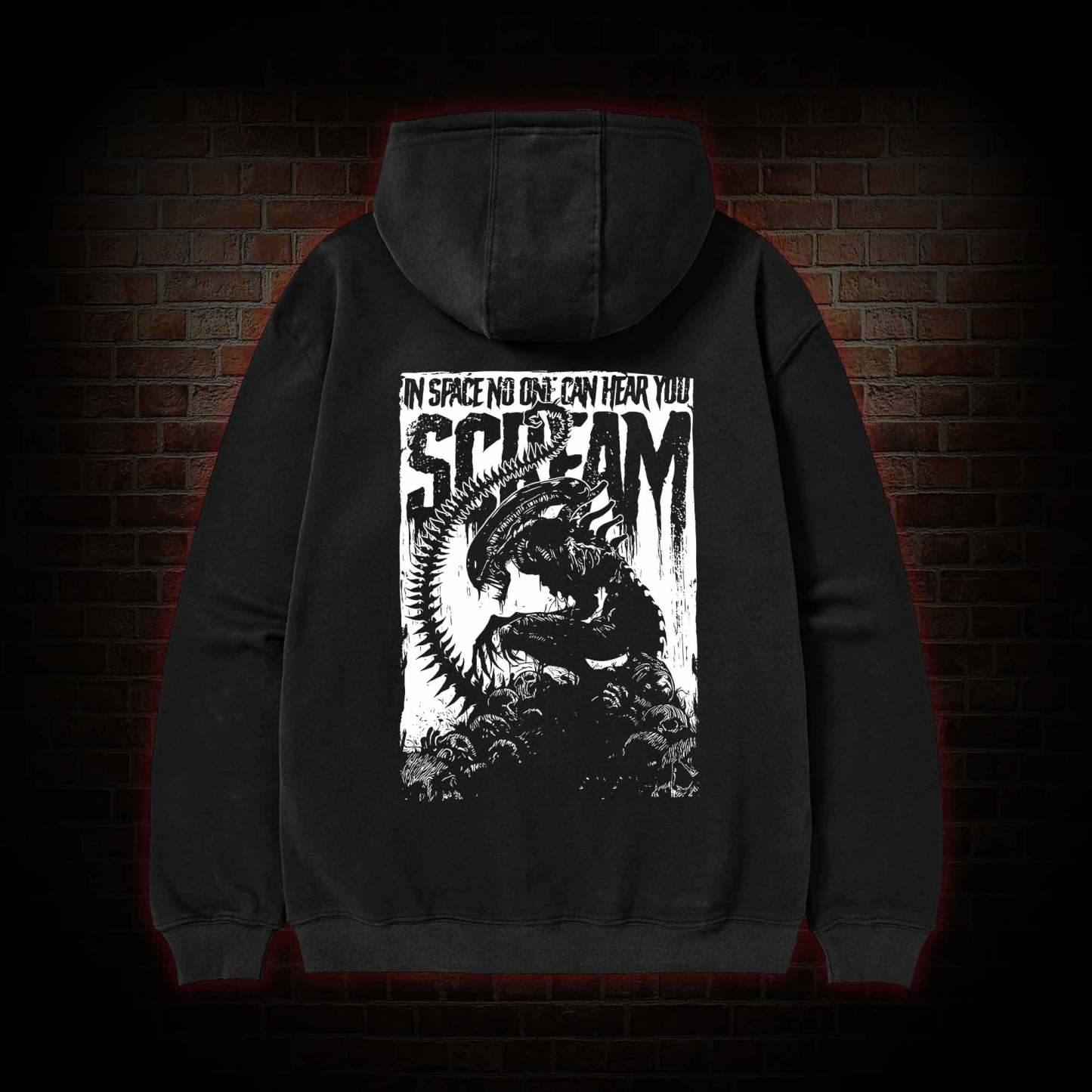 In Space No One Can Hear You Scream Fleece Zipper Hoodie