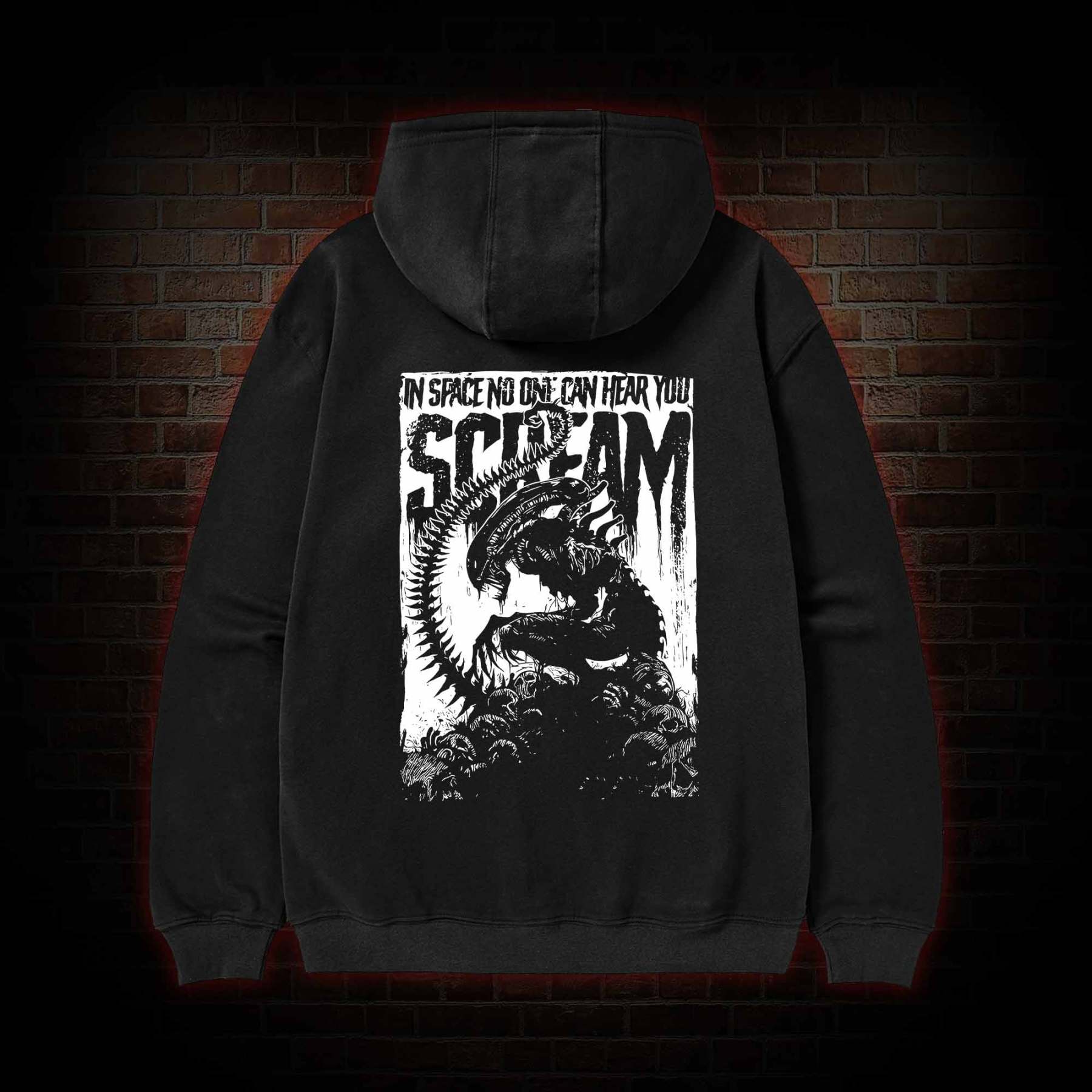 In Space No One Can Hear You Scream Fleece Zipper Hoodie