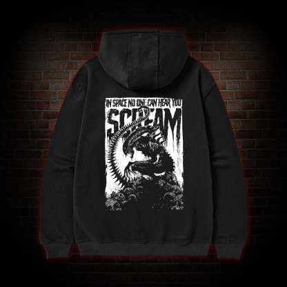 In Space No One Can Hear You Scream Fleece Zipper Hoodie
