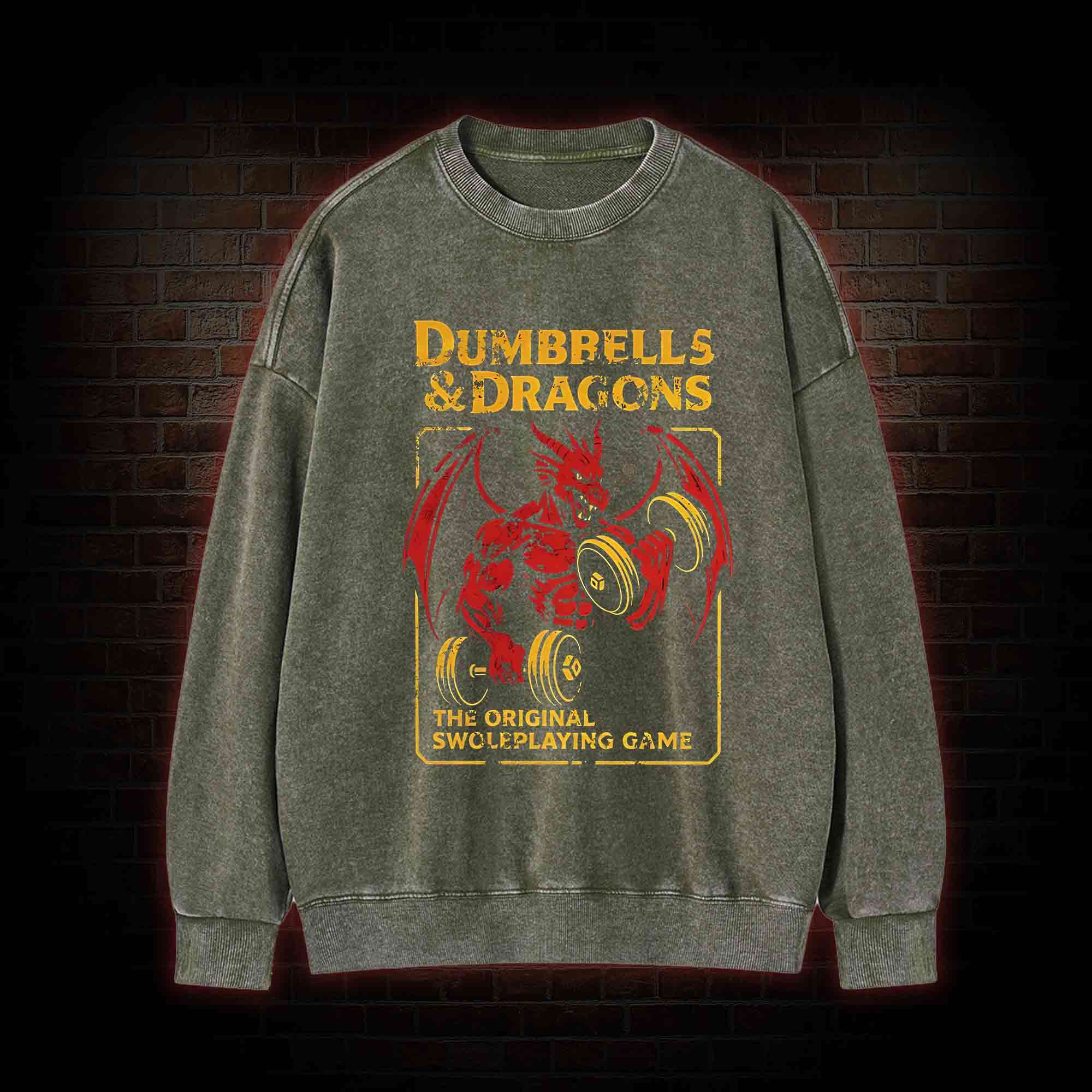 Dumbbells&Dragons Washed Sweatshirt