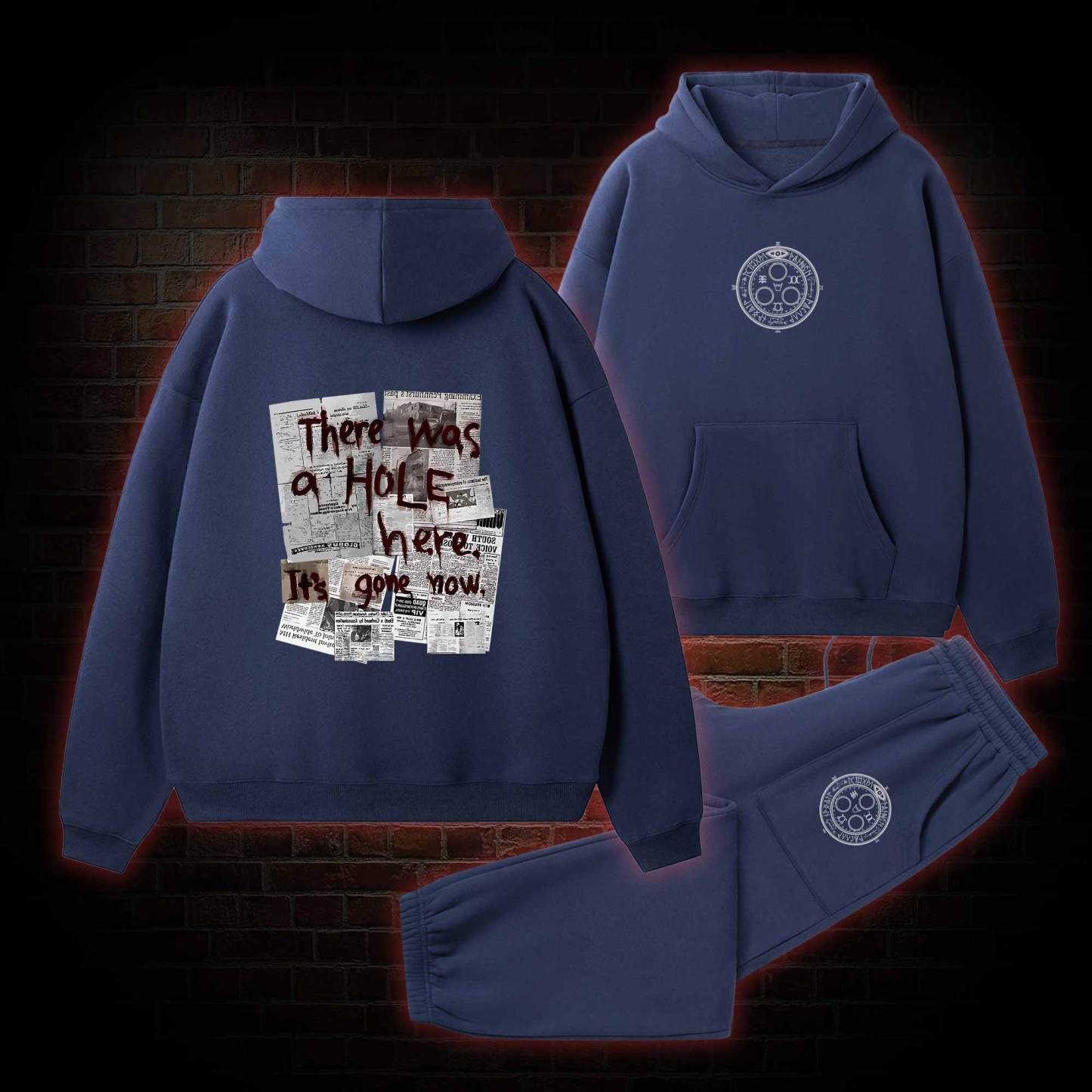 There Was a Hole Fleece Hoodie Set