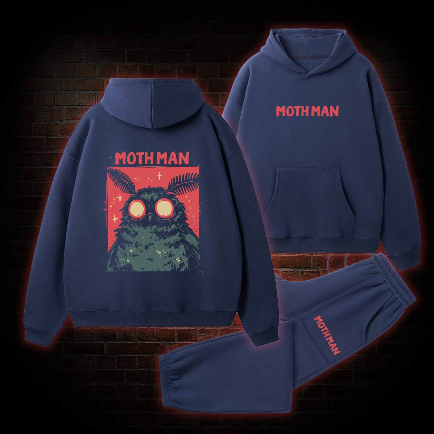Cryptid Mothman Fleece Hoodie Set