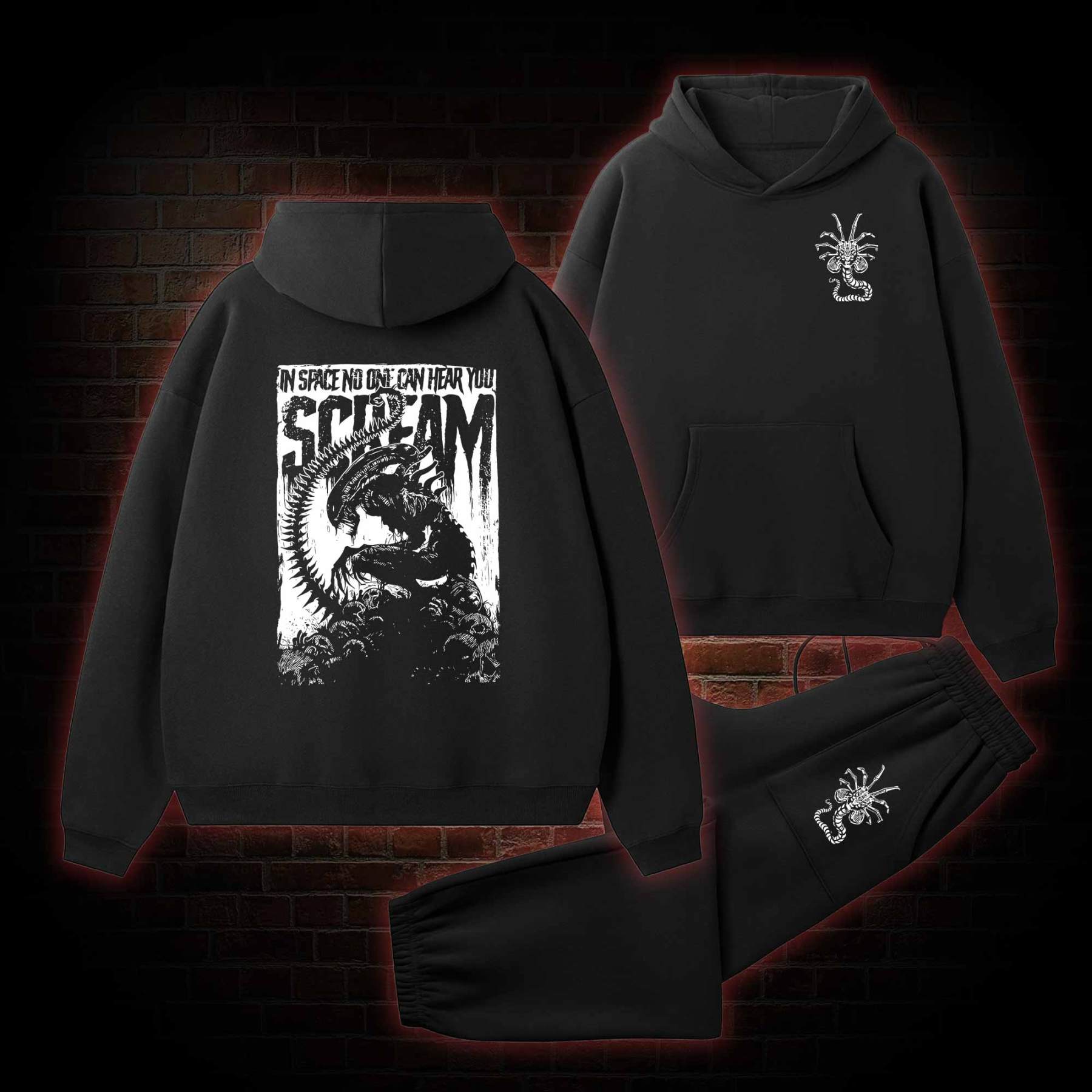 In Space No One Can Hear You Scream Fleece Hoodie Set