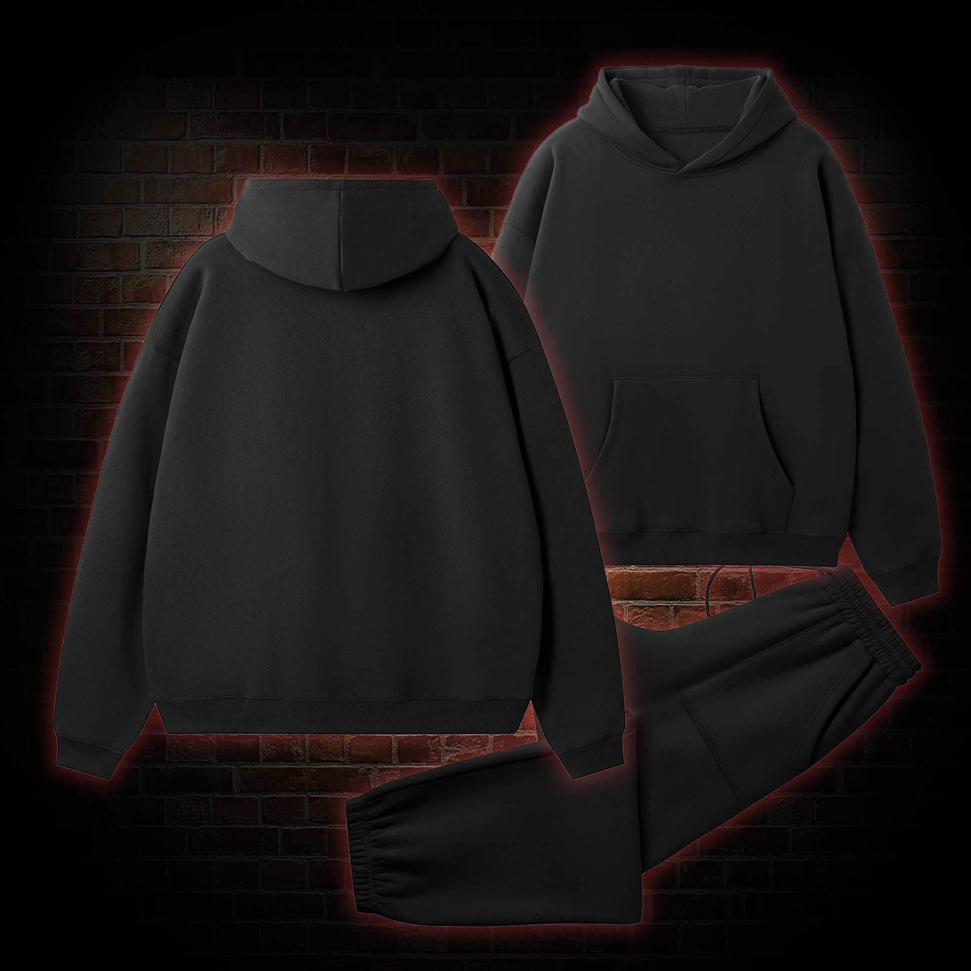 Unisex Vintage Fleece Hoodie Set