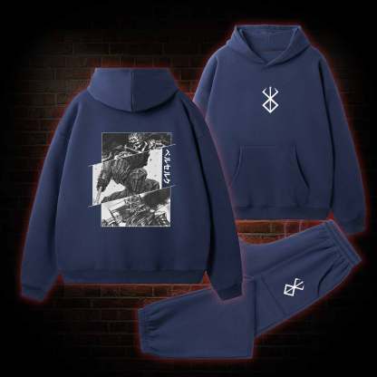 Black Swordsman Fleece Hoodie Set