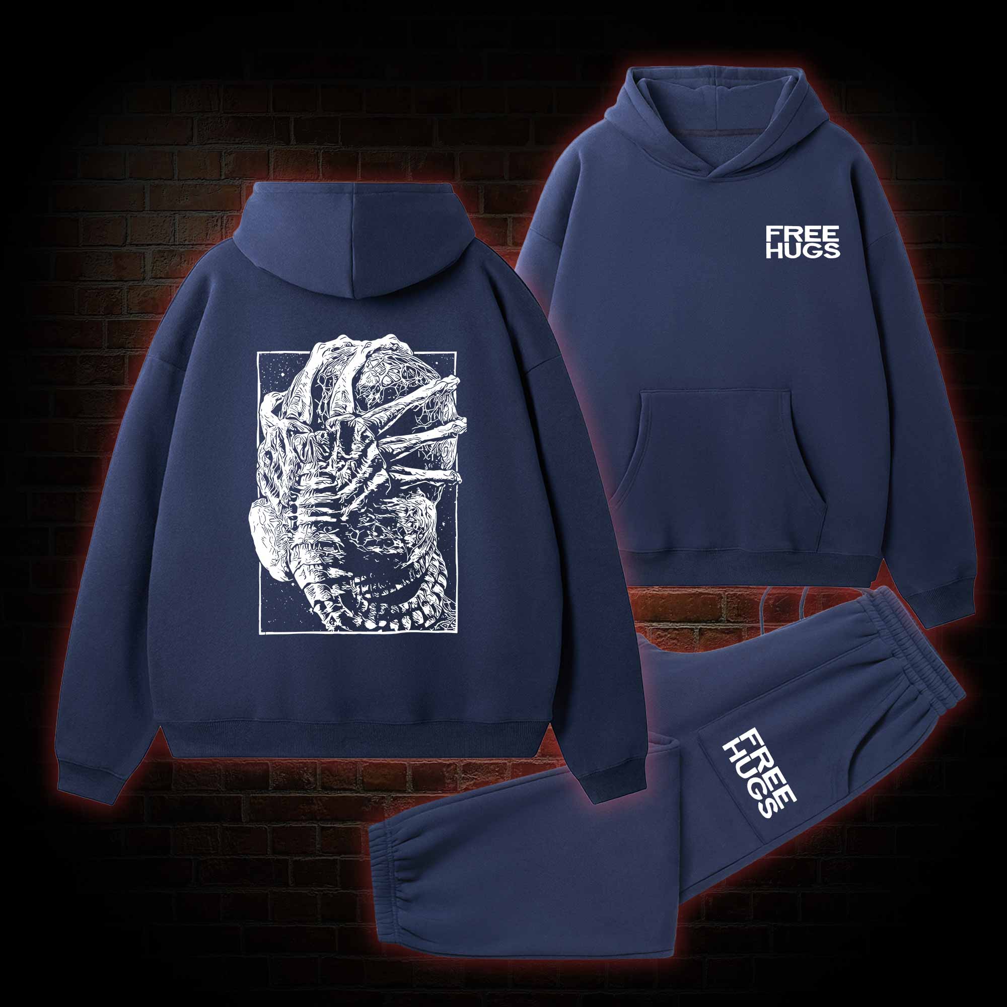 Alien Delivery Guy Fleece Hoodie Set