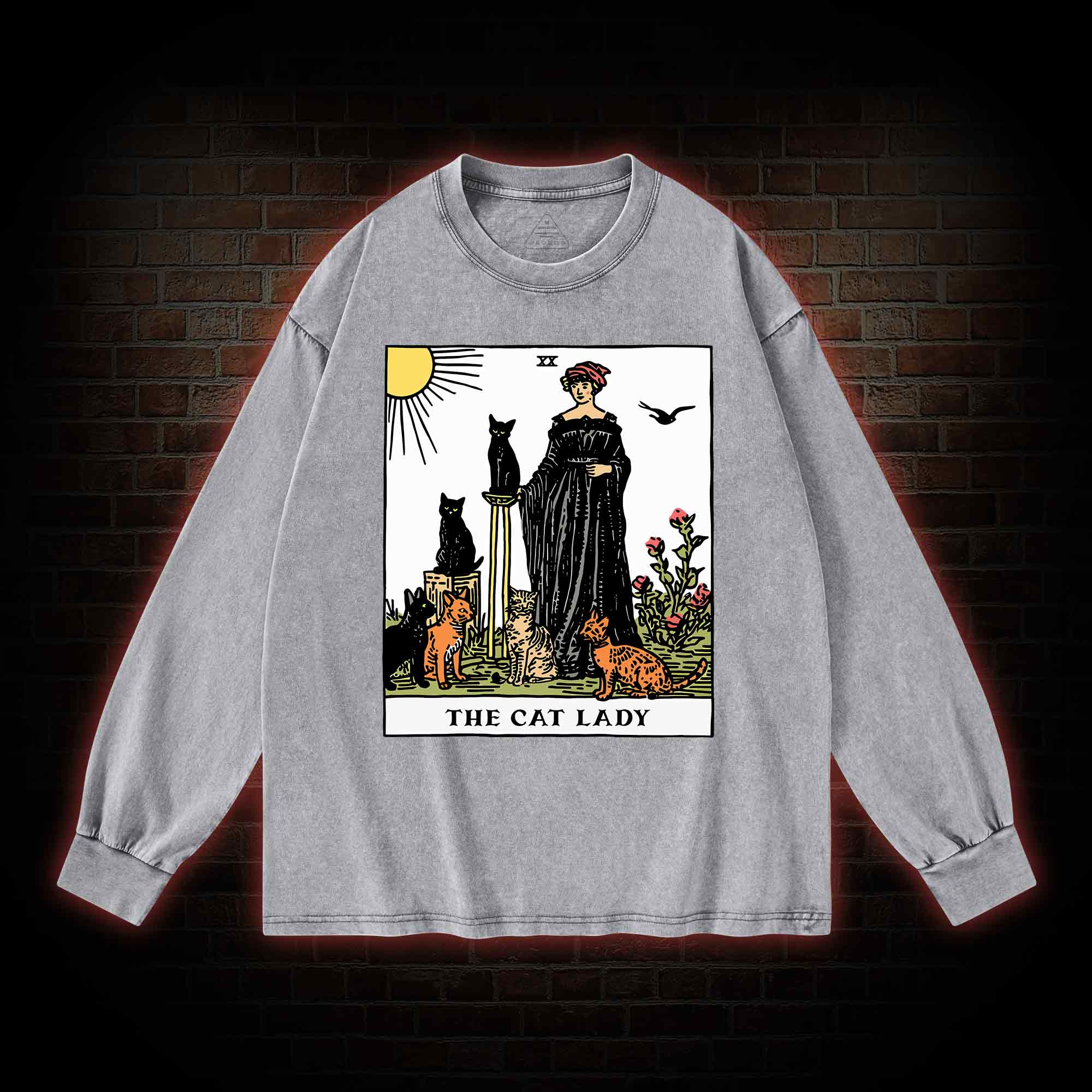 The Cat Lady Washed Long-Sleeve T-shirt