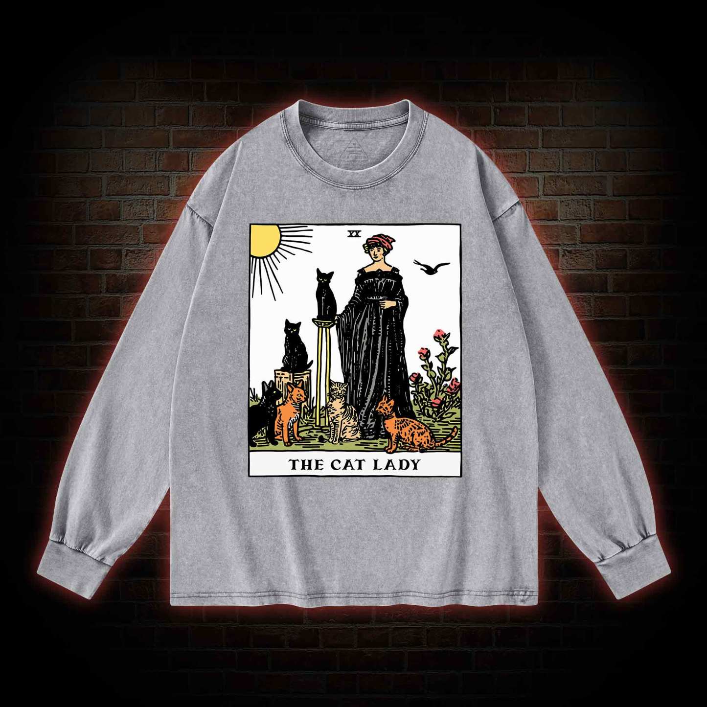 The Cat Lady Washed Long-Sleeve T-shirt