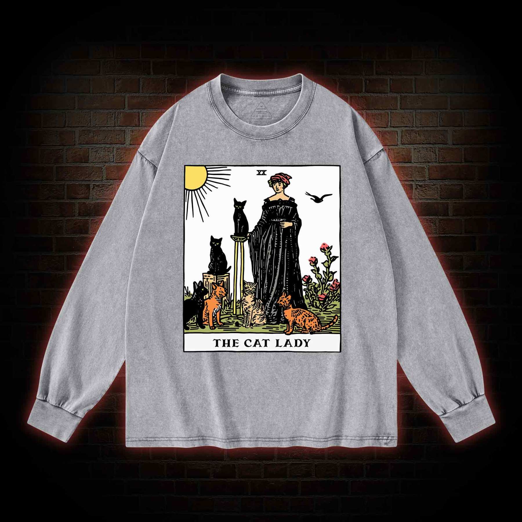 The Cat Lady Washed Long-Sleeve T-shirt
