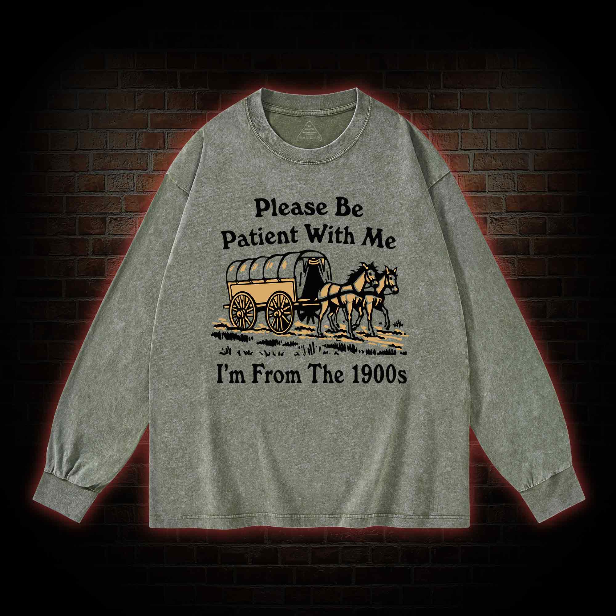 Please Be Patient With Me Washed Long-Sleeve T-shirt