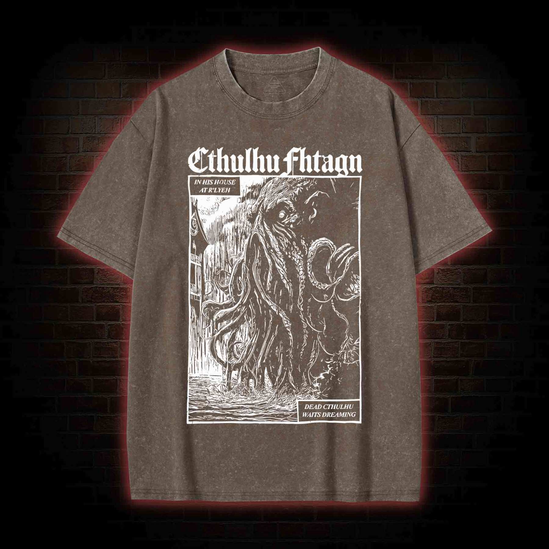 Cthulhu Fhtagn Washed T-shirt