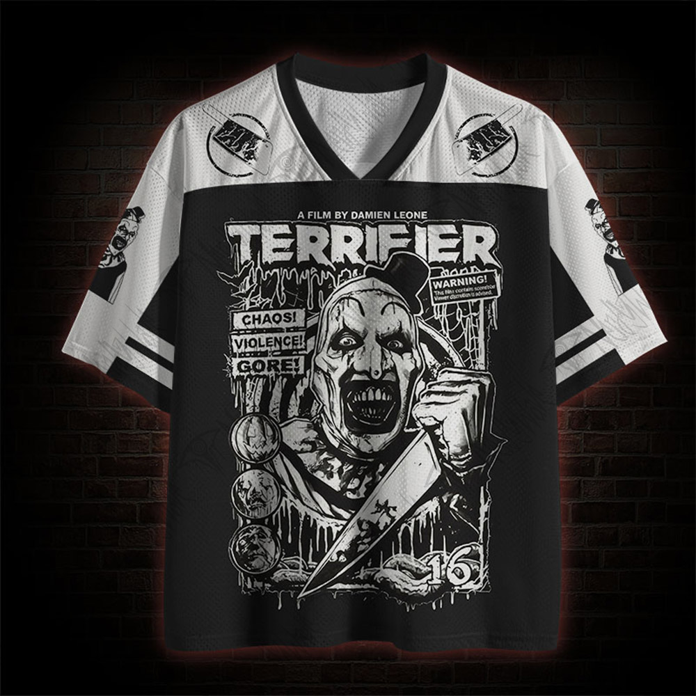 Warning Chaos Violence Bloodshed Mesh Jersey