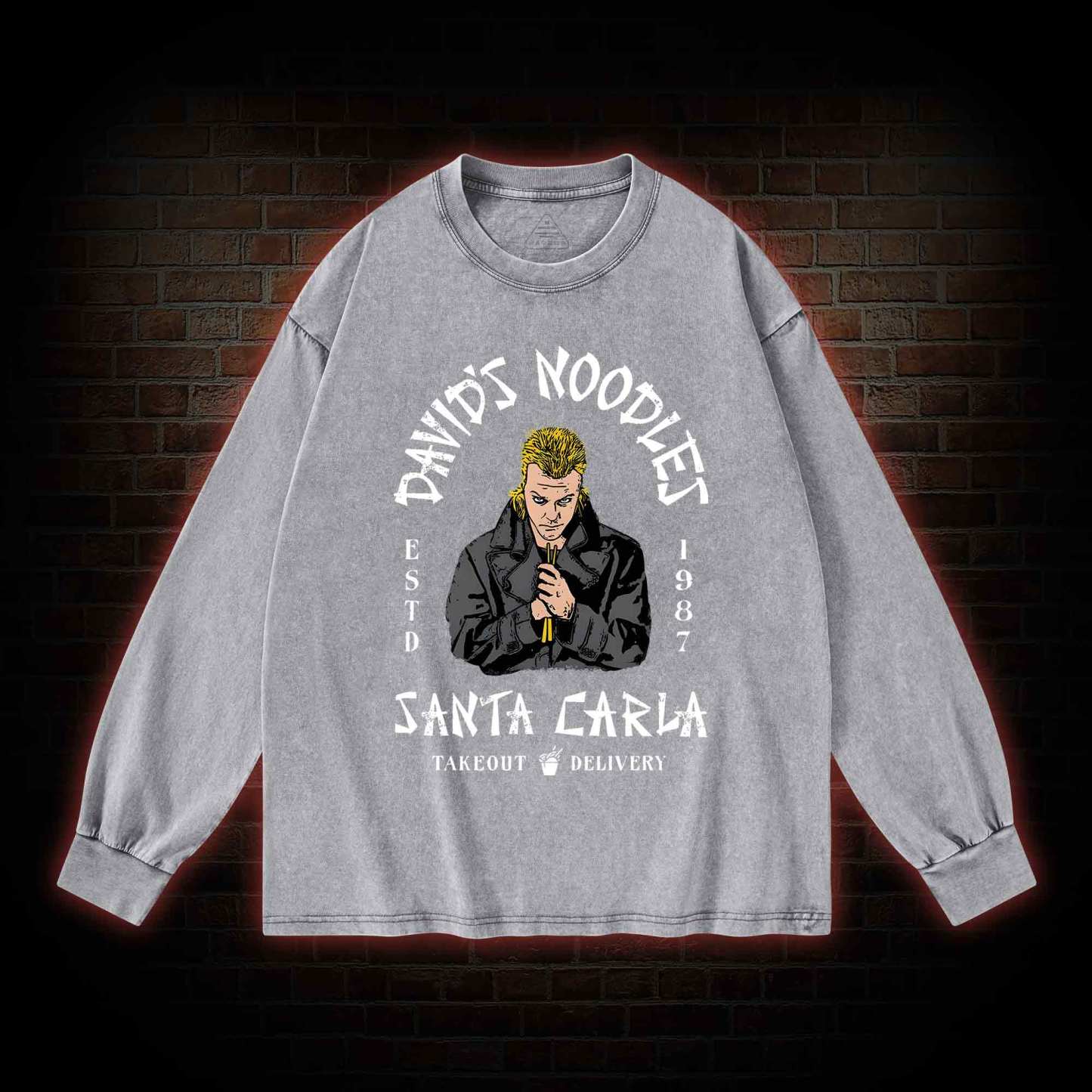 David's Noodles Santa Carla Washed Long-Sleeve T-shirt