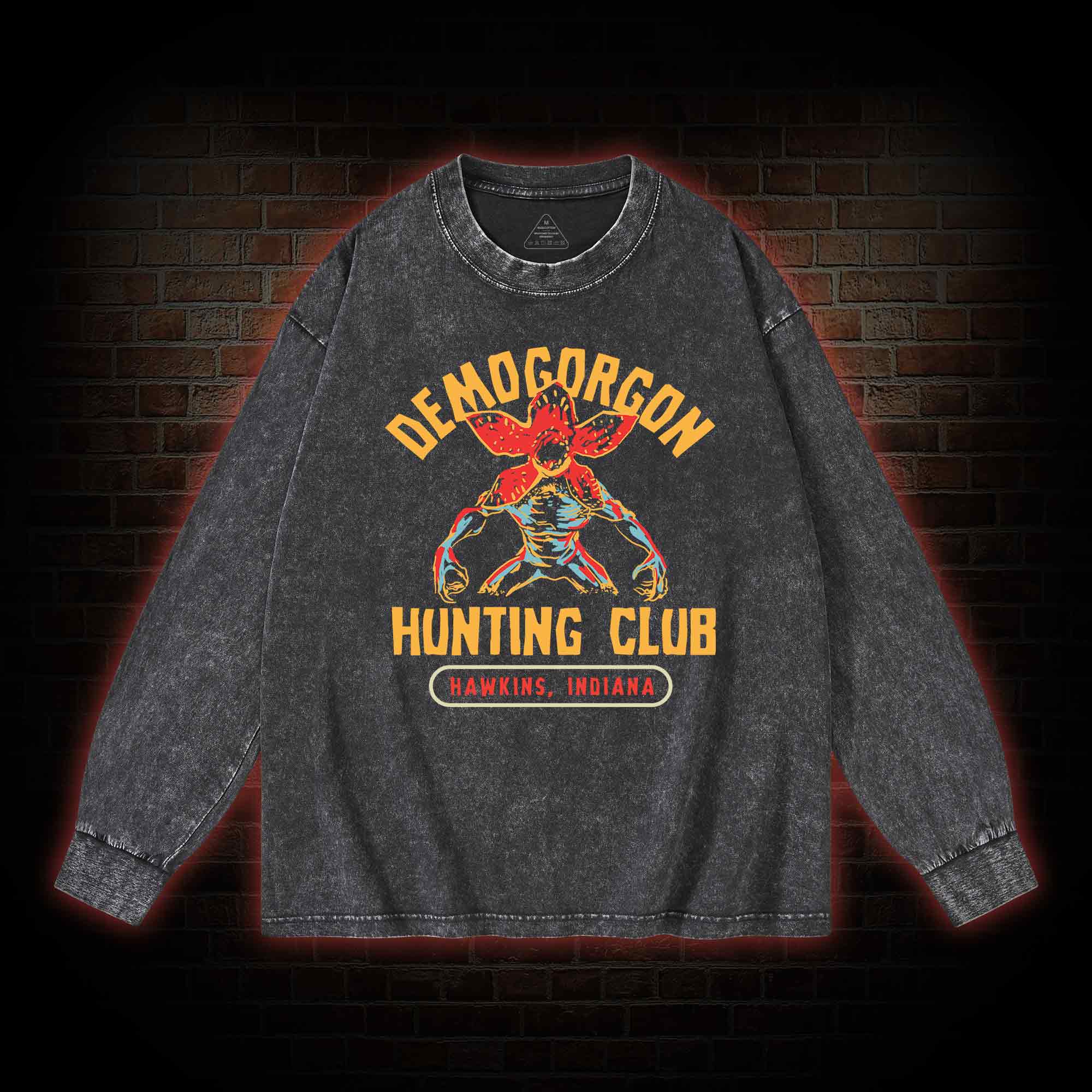 Demogorgon Hunting Club Washed Long-Sleeve T-shirt