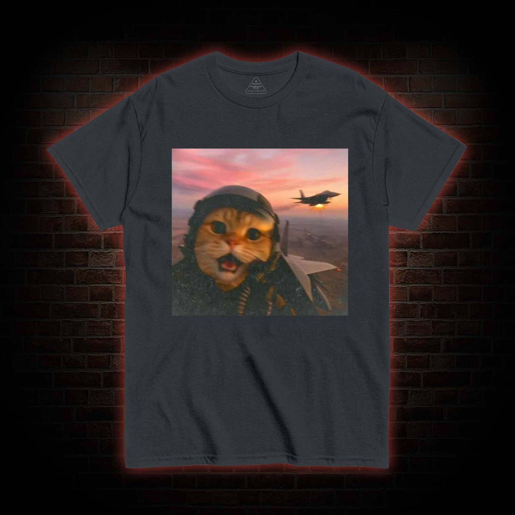 Funny Fighter Pilot Cat T-shirt
