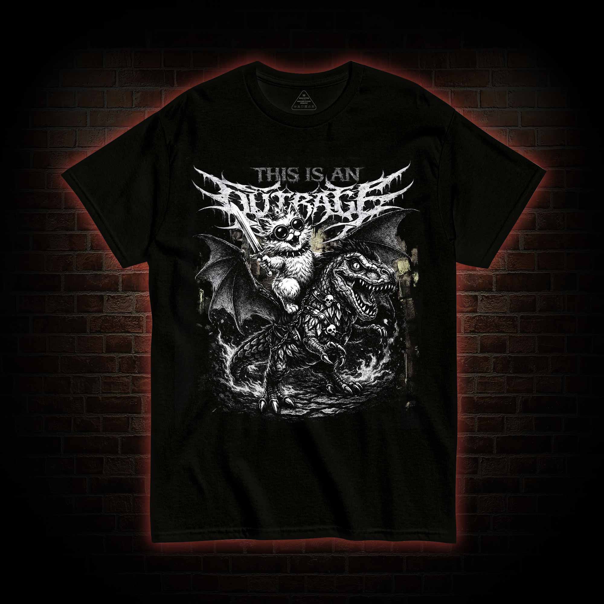 This is an Outrage T-shirt