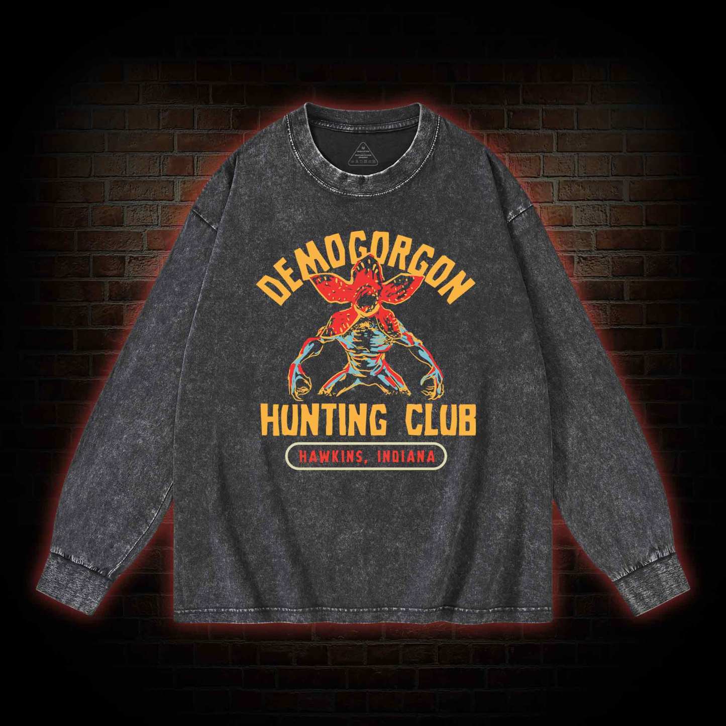 Demogorgon Hunting Club Washed Long-Sleeve T-shirt