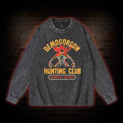 Demogorgon Hunting Club Washed Long-Sleeve T-shirt