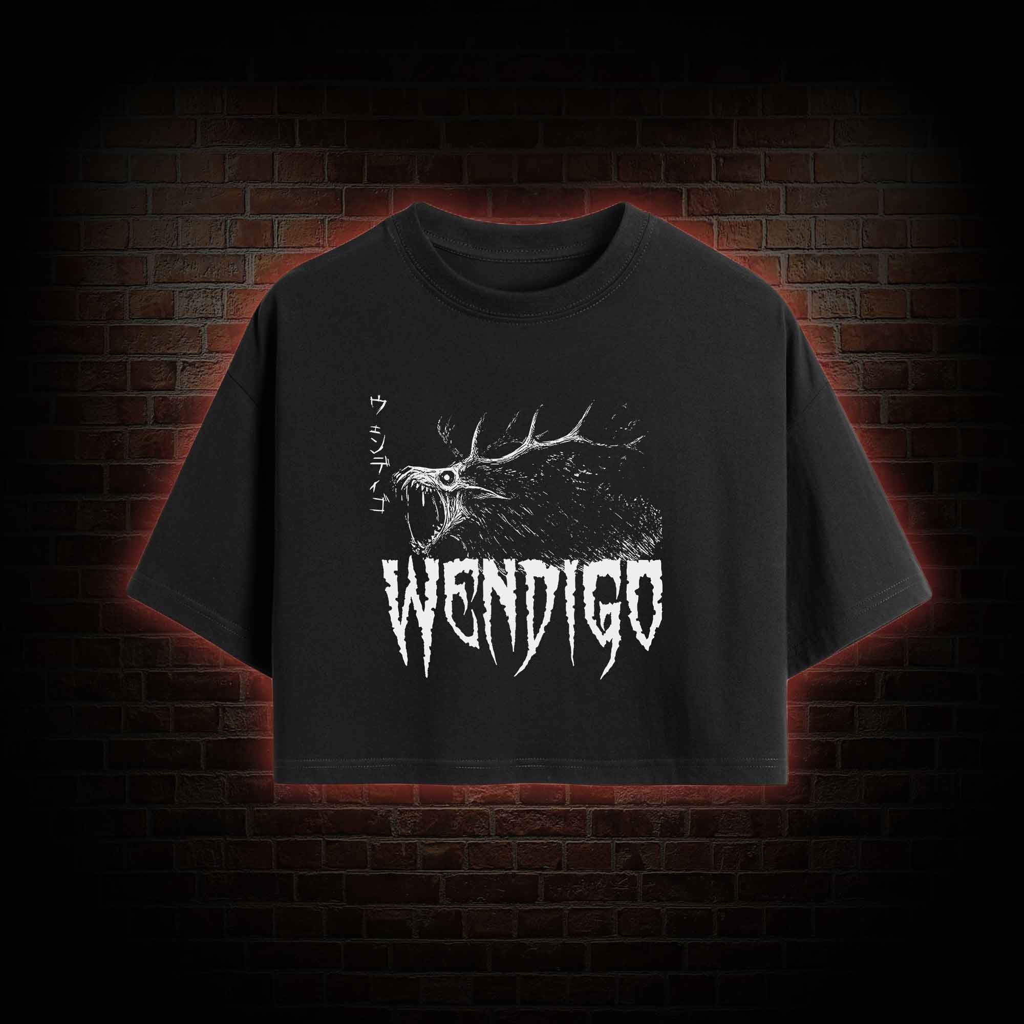 Wendigo Scary Monster Crop Top