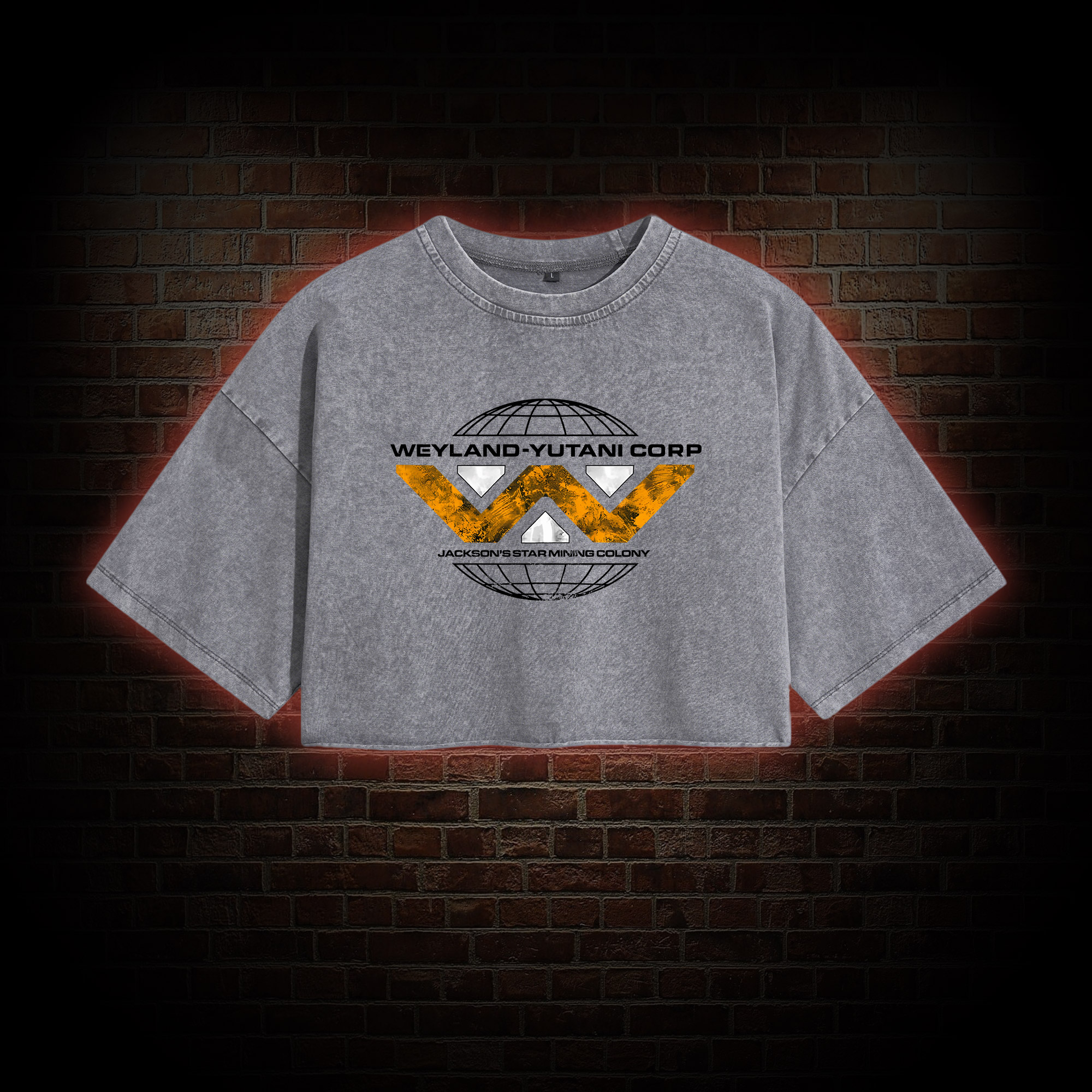 “Building Better World” Washed Cropped T-shirts