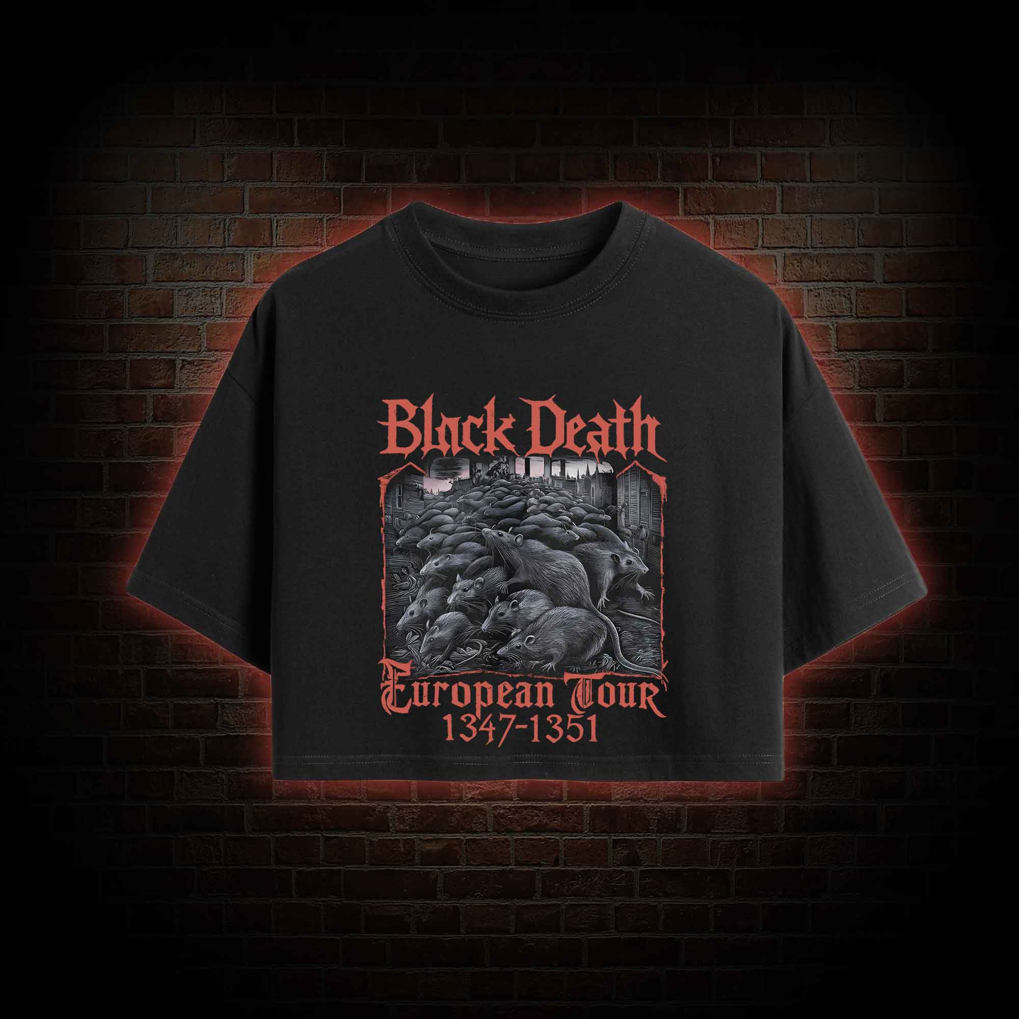 Vintage Black Death European Tour  Crop Top