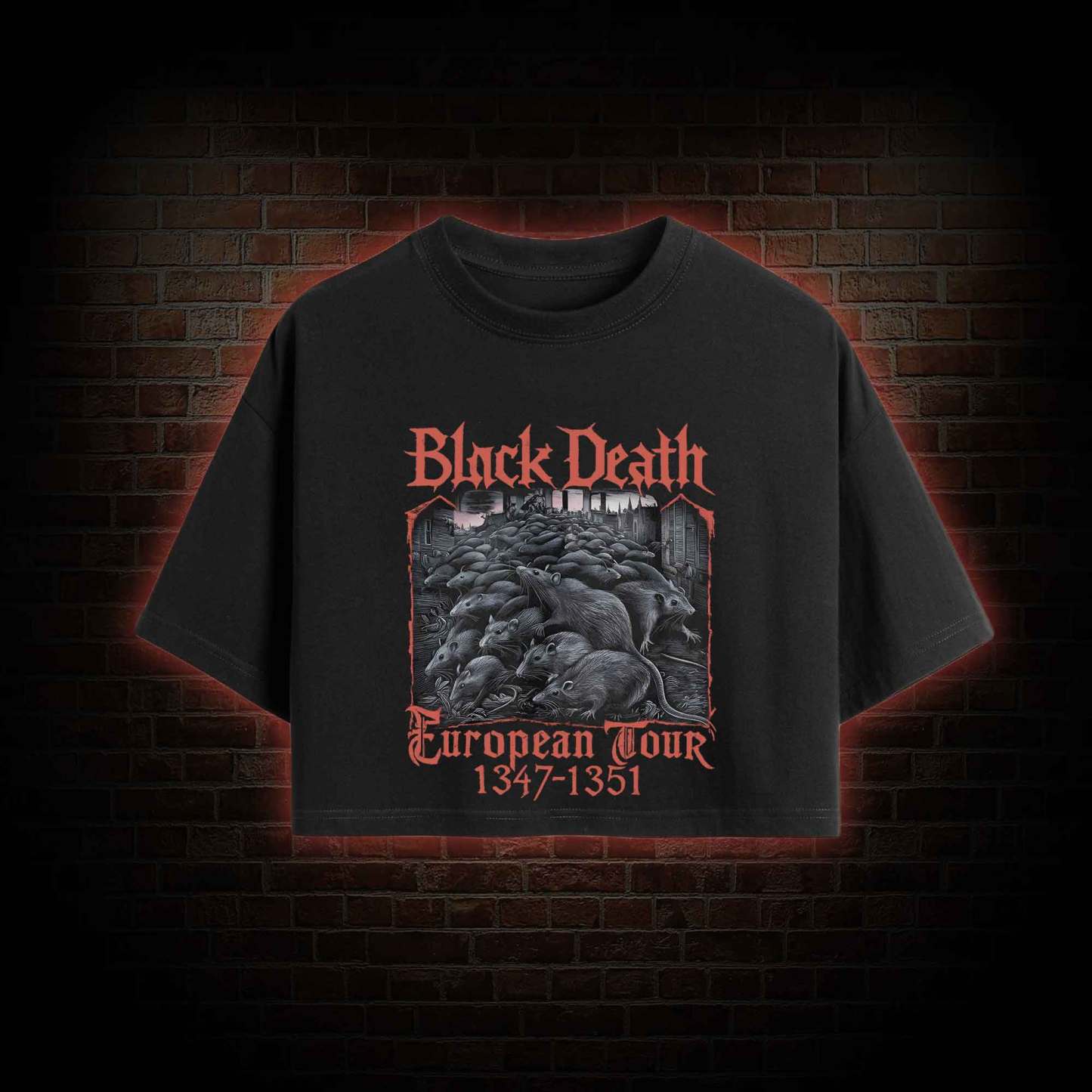 Vintage Black Death European Tour  Crop Top