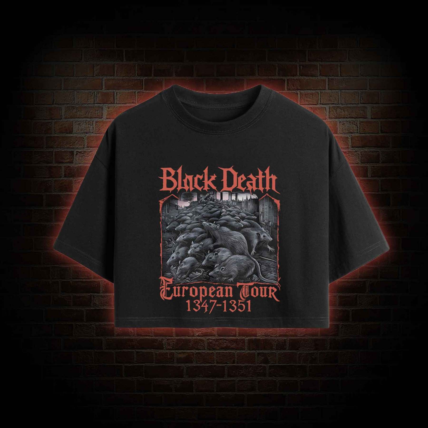 Vintage Black Death European Tour  Crop Top