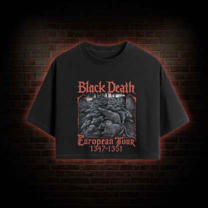 Vintage Black Death European Tour  Crop Top
