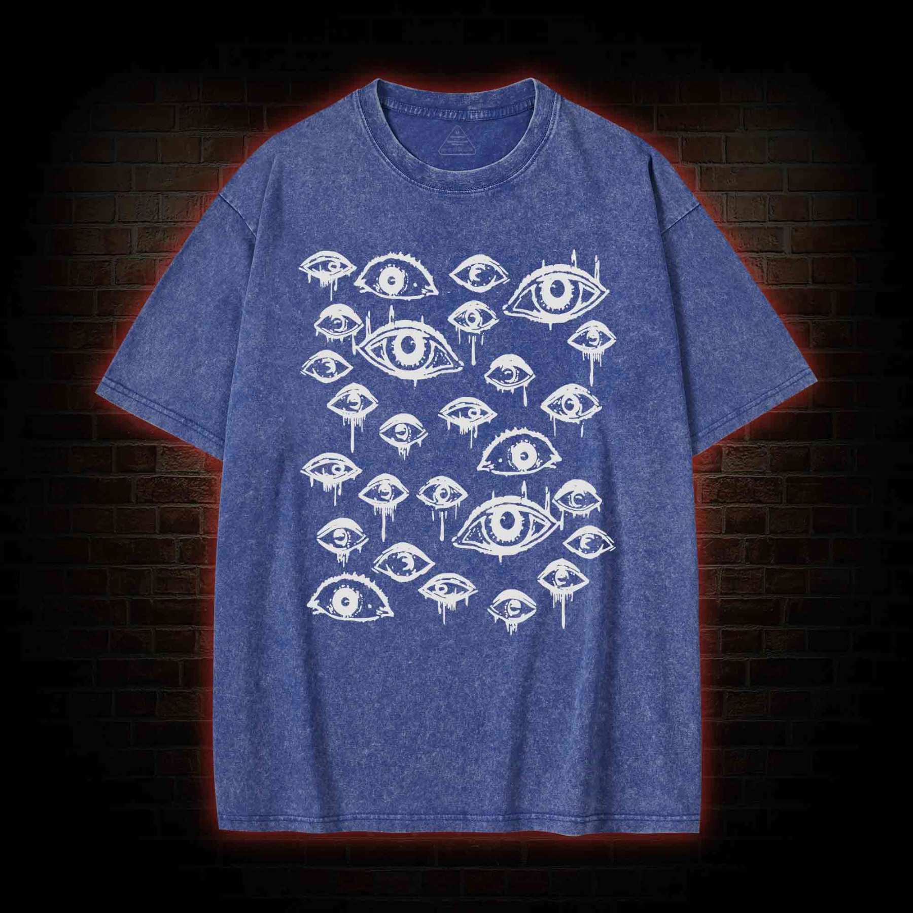 Grunge Eyeball Weird Washed T-shirt