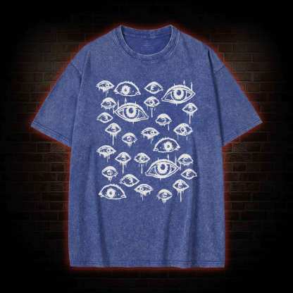 Grunge Eyeball Weird Washed T-shirt