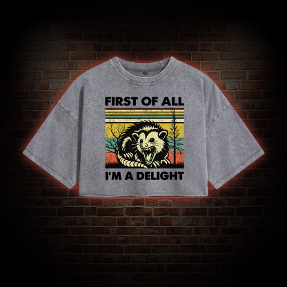I'm A Delight Washed Cropped T-shirts