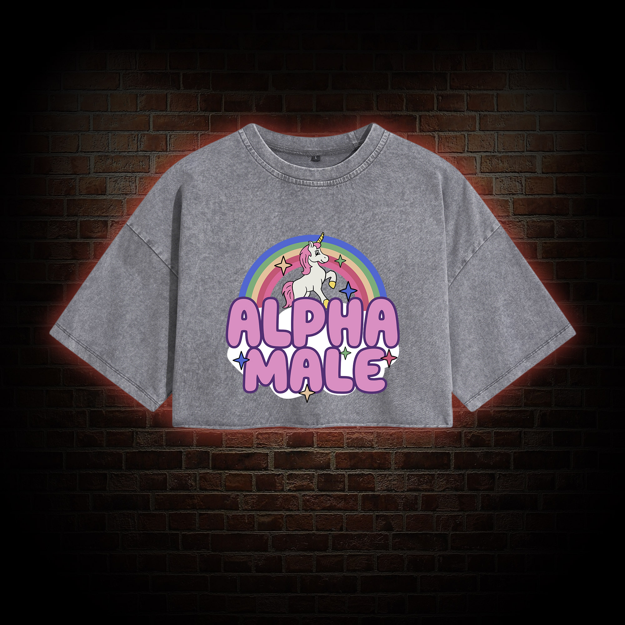 Alpha Male Washed Cropped T-shirts