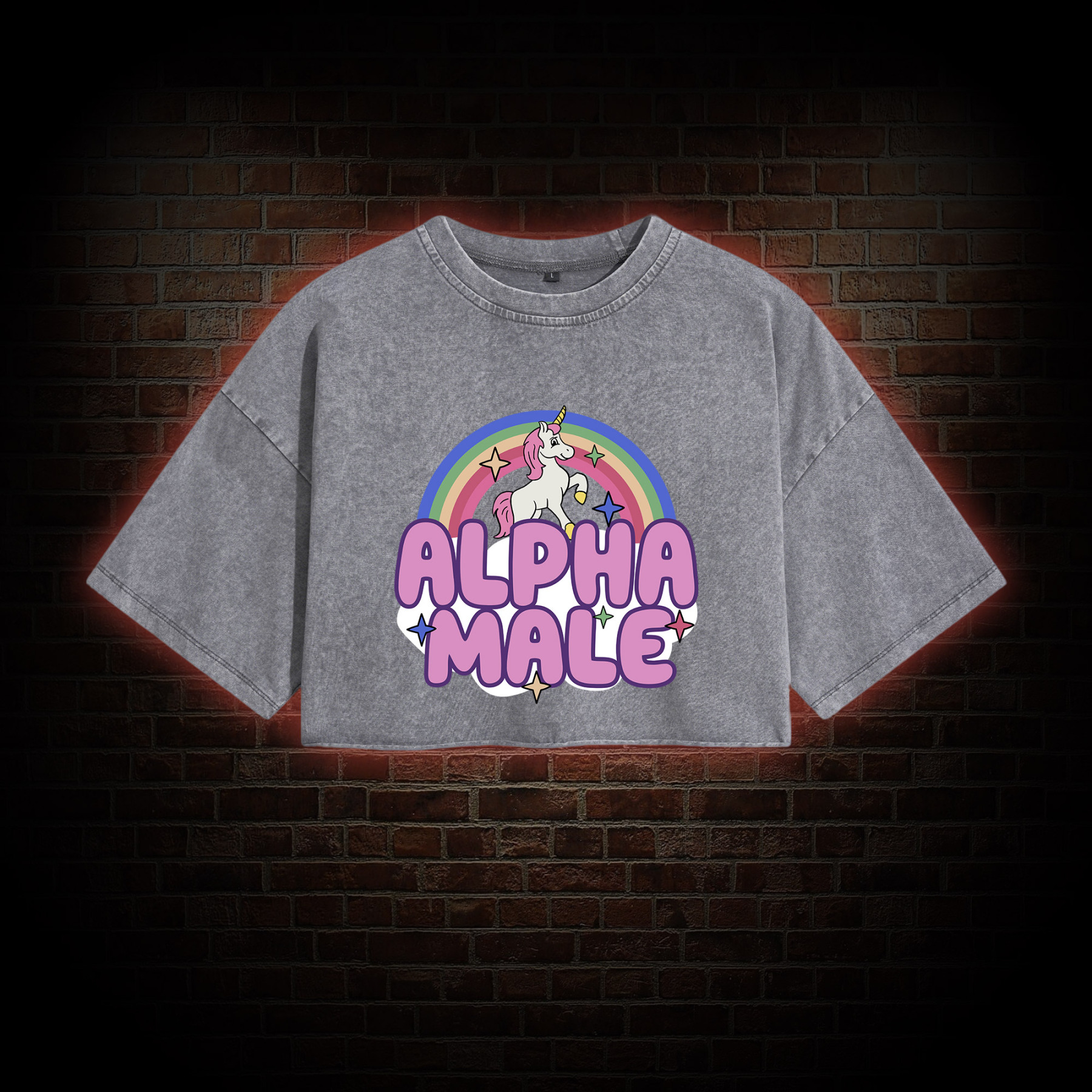 Alpha Male Washed Cropped T-shirts