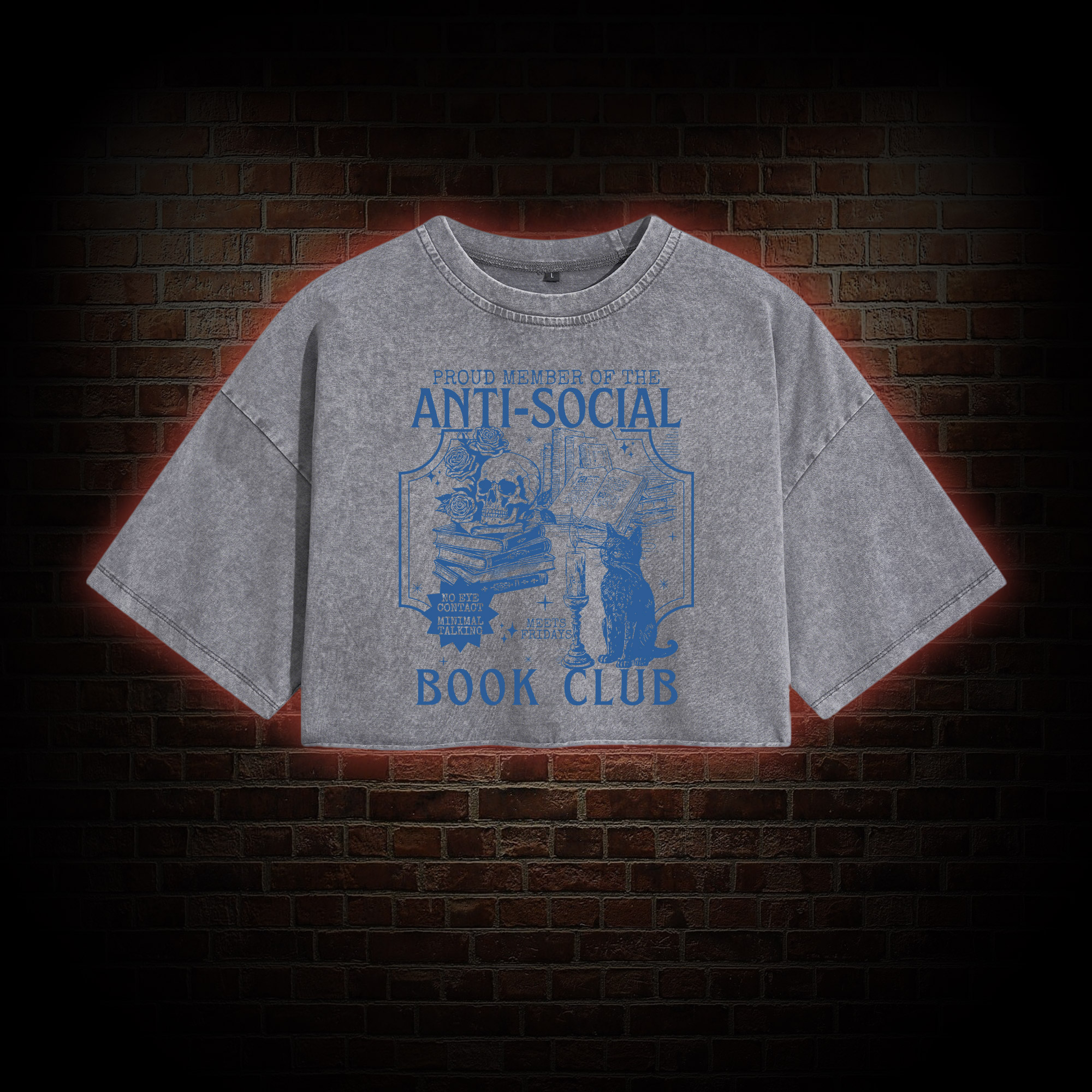 Anti-Social Book Club Washed Cropped T-shirts
