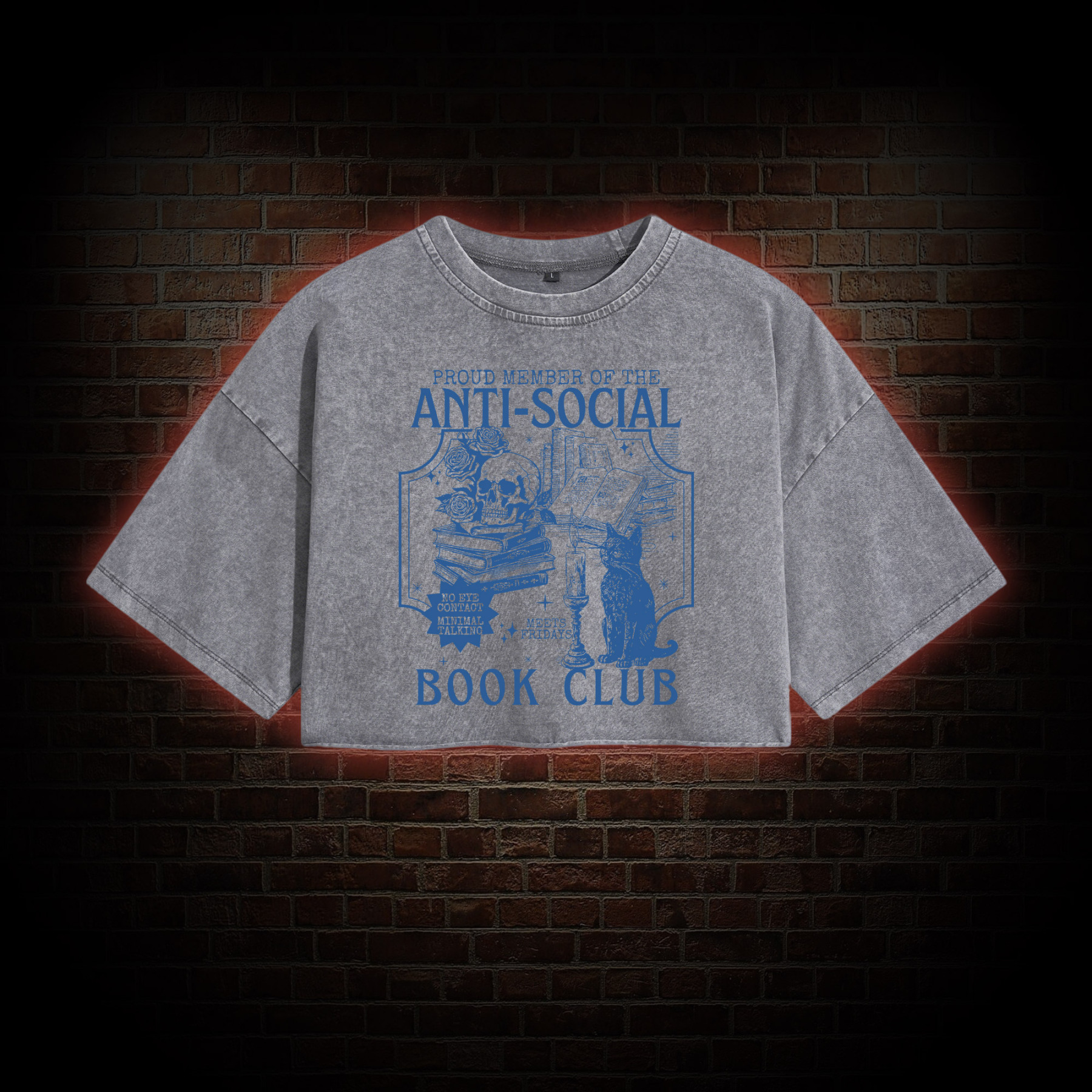 Anti-Social Book Club Washed Cropped T-shirts