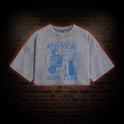 Anti-Social Book Club Washed Cropped T-shirts