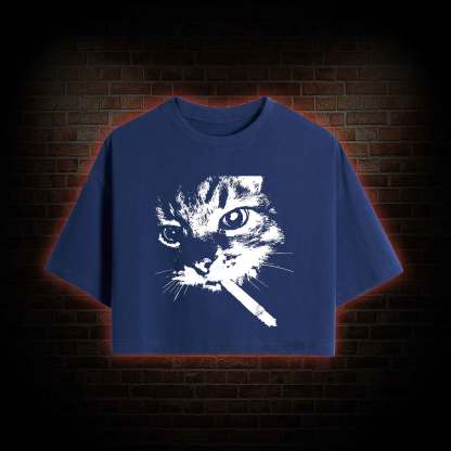 Funny Cat Meme Crop Top